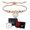 thumbnail image 1 of Pulseras Mujer De Acero Inoxidable Con Caja De Flor Eterna Xtellar oro rosado, 1 of 3
