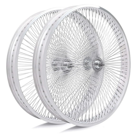 Tracer 26''x3.0 Fat Rim Wheelset,Aluminum,Polish,for Disc Brake,140 Holes