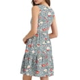 thumbnail image 6 of Karight Womens Floral Print Sleeveless Dress V Neck Button Front Tiered Ruffle Casual Summer Sundress, 6 of 7