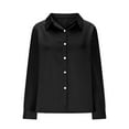thumbnail image 4 of Kaemgyyd Satin Dress Shirts for Women Fashion Lapel Button Down Silk Shirt Business Casual Long Sleeve Work Blouse, 4 of 6