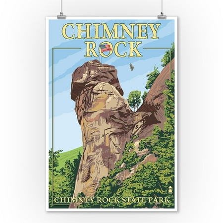 Chimney Rock State Park, North Carolina - Lantern Press Poster (9x12 Art Print, Wall Decor Travel (Best State Parks In North Carolina)