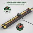 thumbnail image 3 of Green Box Innovations 12 Outlet Long Heavy Duty Power Strip with Individual Switches,3300J Surge Protector Metal Power Strip, Wide Spaced, 6Ft Cord Managment, ETL Listed, 3 of 7