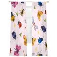 thumbnail image 2 of Cute Butterfly Dragonfly Sheer Curtains 84 Inches Long 2 Panels Set, Window Sheer Curtains for Living Room/Bedroom, Farmhouse Botanical Floral Pink Light Filtering Rod Pocket Curtain 52''x84''x2, 2 of 8