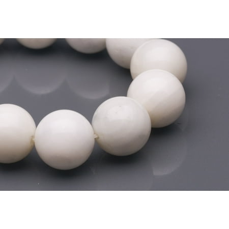 Agate Crystal Stone - Round - Shaped White Agate Beads Semi Precious Gemstones Size: 14x14mm Crystal Energy Stone Healing Power for Jewelry Making