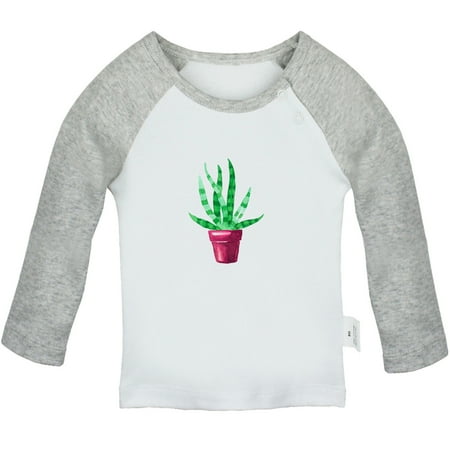 

Nature Pattern Aloe Vera T shirt For Baby Newborn Babies T-shirts Infant Tops 0-24M Kids Graphic Tees Clothing (Long Gray Raglan T-shirt 12-18 Months)