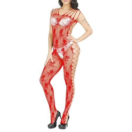 Gunia Women s Lingerie Wedding Silk Stockings Jacquard Mesh Stockings Hanging Neck Lace Backless Underwear for Party Date Night