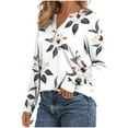 thumbnail image 4 of Womens V Neck Long Sleeve Blouses Tops Fall Fashion Ruffle Cuffs Dressy Casual T-Shirts, 4 of 5