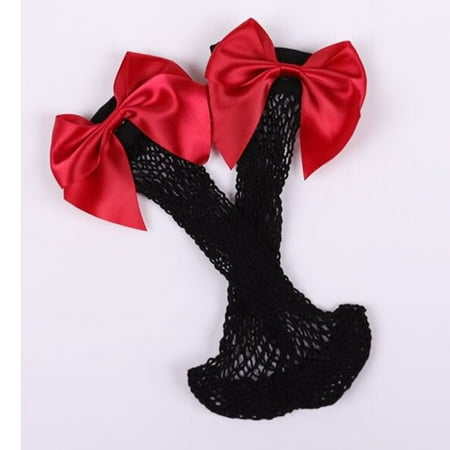 

Women Ruffle Fishnet Ankle High Socks Mesh Lace Fish Net Short Socks Red One Size