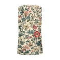 thumbnail image 5 of GERsome Women's Floral Tank Tops Summer Pleated Crewneck Sleeveless Tunic Flowy Loose T-Shirts S-5XL, 5 of 6