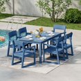 thumbnail image 2 of Patio Chair Set of 2 with Backrest, Outdoor Dining Chairs with All-Weather HIPS , 400 lbs Weight Capacity, Blue, 2 of 17