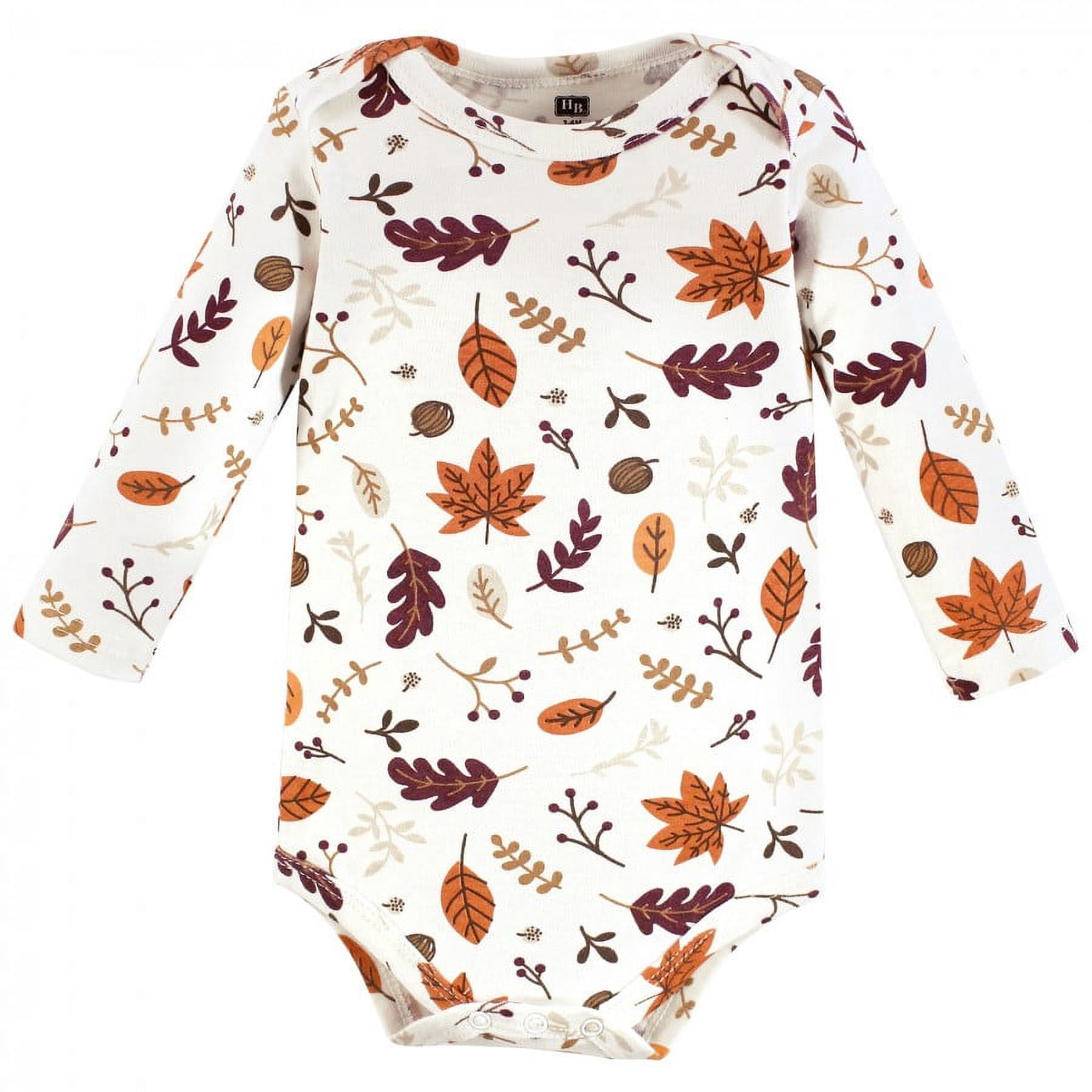 Hudson Baby Unisex Baby Cotton Long-Sleeve Bodysuits, Hello Autumn, 6-9 Months