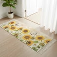 thumbnail image 3 of Hallway Runner Rug 2'x 6', Sunflower Farmhouse Reversible Washable Rug with Tassels, Spring Summer Retro Floral Butterflies Decorative Modern Soft Carpet Mat for Living Room, Kitchen, Dining Room, 3 of 9