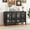 Black, variant on Christopher Knight Home 58" Large Storage Cabinet with 4 Glass Doors, Wood Frame, Stylish Style, Black