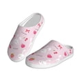 thumbnail image 2 of Daiia Love Rabbit Print Women’s Fuzzy Slippers Memory Foam Lightweight House Shoes Cozy Loafer Flannel House Shoes-37/38, 2 of 7