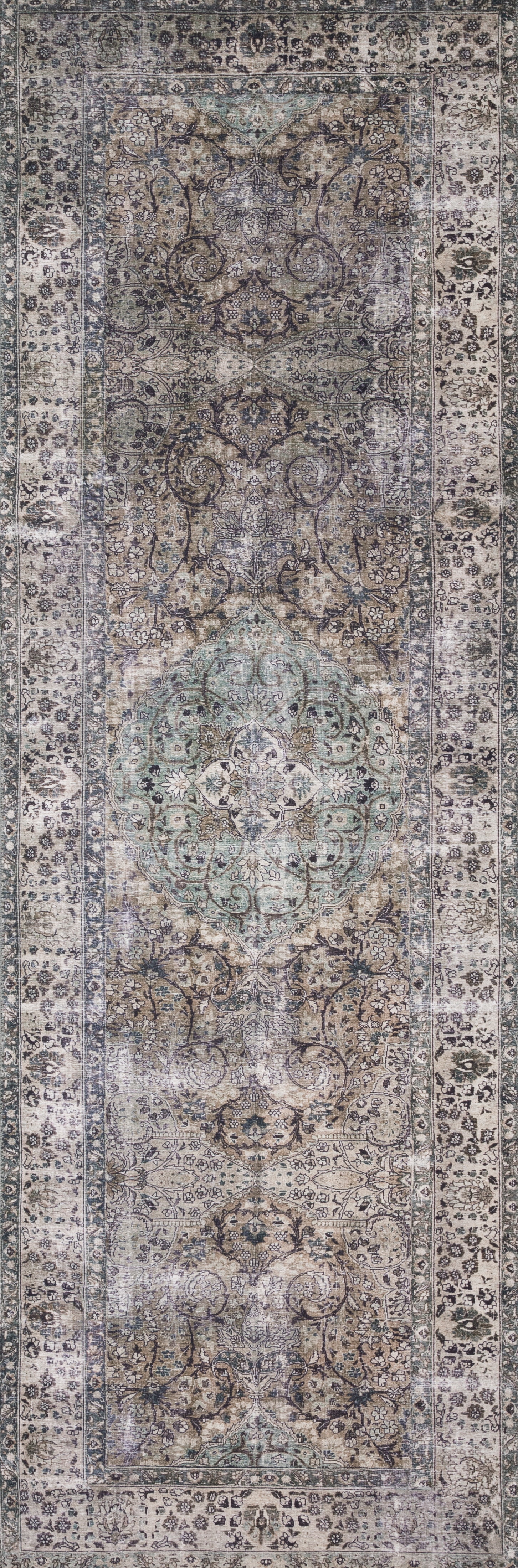 Loloi Layla Printed Oriental Distressed Taupe / Stone Area Rug