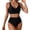 Black, variant on Women's Two Piece Bikini Set Sexy High Waisted Swimsuit for Beach Vacation Summer,Army Green,S