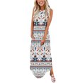 thumbnail image 2 of IROINNID Women's V-Neck Sundress Casual Sleeveless Printing Loose Vest Maxi Dress Long Dress Pocket Full-Length Dress, 2 of 6