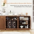 thumbnail image 7 of Brafabhome 55" Wide Fluted Sideboard with 4 Arched Reeded Doors, Modern Credenza Storage Buffet Cabinet with Adjustable & Removable Shelves for Living Room & Dinning Room | Walnut, 7 of 7