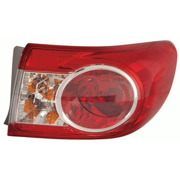 KAI New OEM Replacement Passenger Side Outer Tail Light Assembly, Fits 2011-2013 Toyota Corolla Sedan