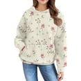 thumbnail image 6 of Mercatoo Trendy Hoodies for Teen Girls Flowers Graphic 𝐇ooded Sweatshirts Gradient Long Sleeve Fall Winter Oversized Hoodie, 6 of 7