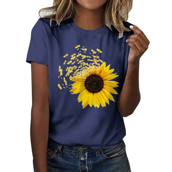 Toimothcn Womens Tee Shirts Short Sleeve T-Shirts For Women Fashion Butterfly Printed Soft Cotton Crewneck Breathable Loose Fit T Shirt Tops Comfy Womens Clothes