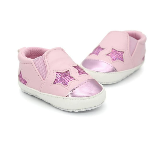 Bebé Zapatillas de Deporte de Estrellas Lazo de Cuna Antideslizantes Suela Suave Prewalker 0-18M - -L L