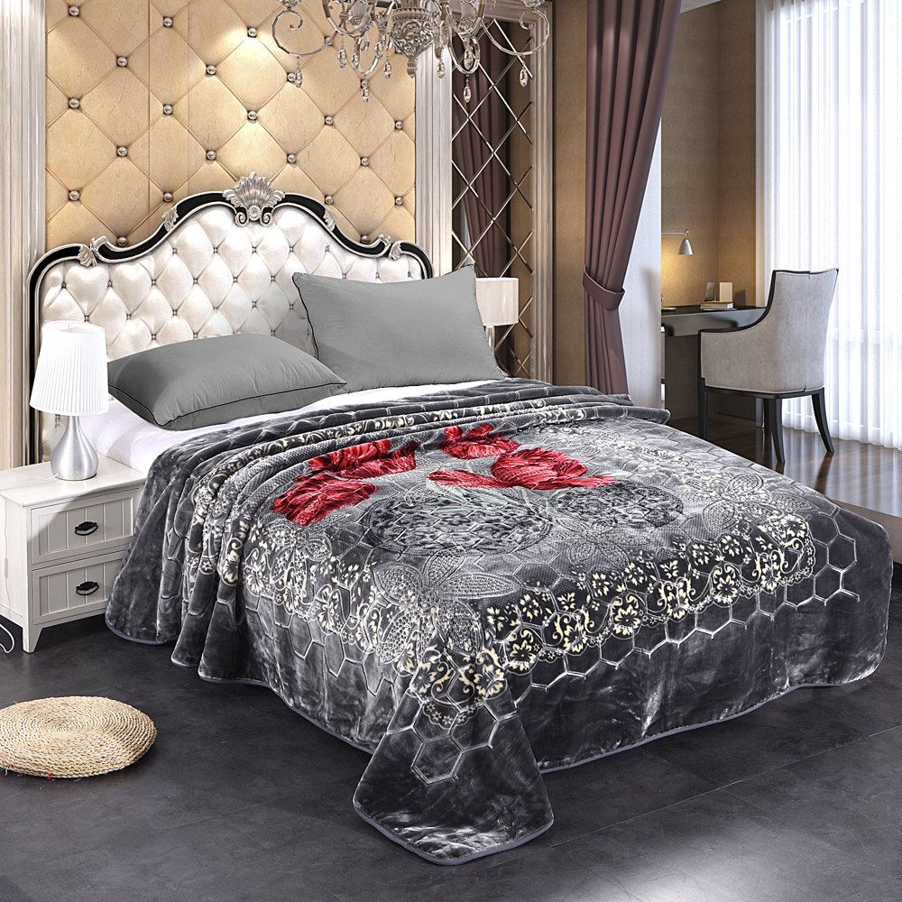 Fleece Plush Blanket King Size, Heavy Korean Mink Blanket 85 X 95