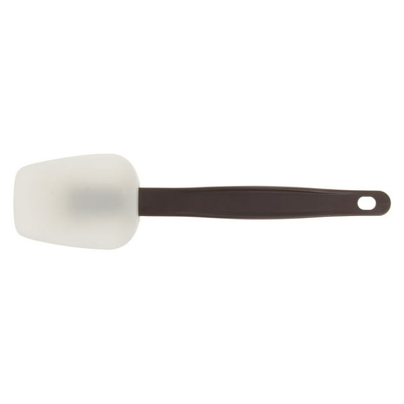 HUBERT® Hi-Temp Spoon Spatula White Silicone with Brown Fiberglass Infused Handle - 10 1/2"L x 2 1/2"W