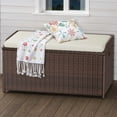 thumbnail image 2 of Dextrus Large Outdoor Storage Bench, 70 Gallon  PE Rattan Storage Box w/Handles and Soft Cushion,for Patio Garden,Brown, 2 of 10