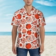 thumbnail image 2 of Xecao Hand Drawn Tomatoes print Hawaiian shirt - a stylish short-sleeve button-down for men, perfect for casual beach and tropical outings., 2 of 9