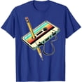 thumbnail image 1 of 80s Cassette Tape Pencil 1980s Retro Vintage Throwback Music Camiseta, Azul, X-Small, 1 of 2