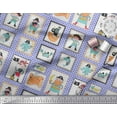 thumbnail image 2 of Soimoi Satin Silk Fabric Penguin Ocean Printed Craft Fabric by The Yard 42 Inch Wide, 2 of 3