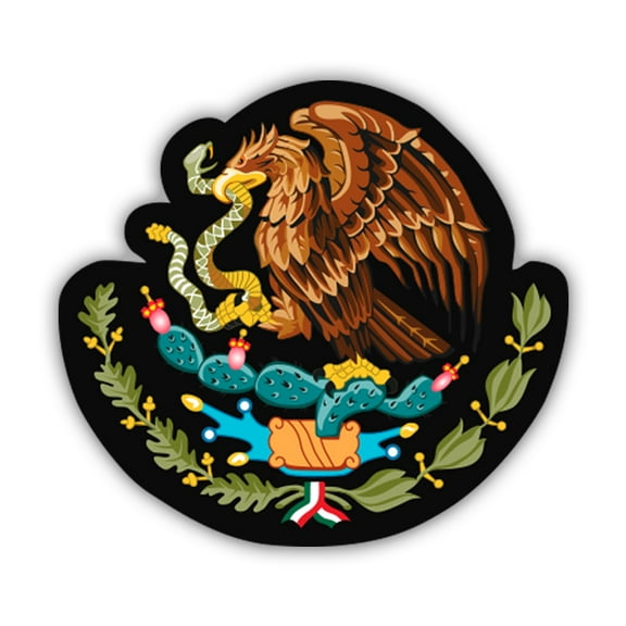 Mexican Eagle Mexico Coat of Arms - 3" Vinyl Sticker - For Car Laptop Water Bottle Phone - Waterproof Decal