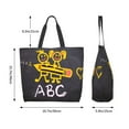 thumbnail image 6 of ZICANCN Canvas Tote Bag Aesthetic - Back to School Abc Grocery Bags Reusable Shopping Bags with Handles Durable Foldable Washable for Women Men, 6 of 8