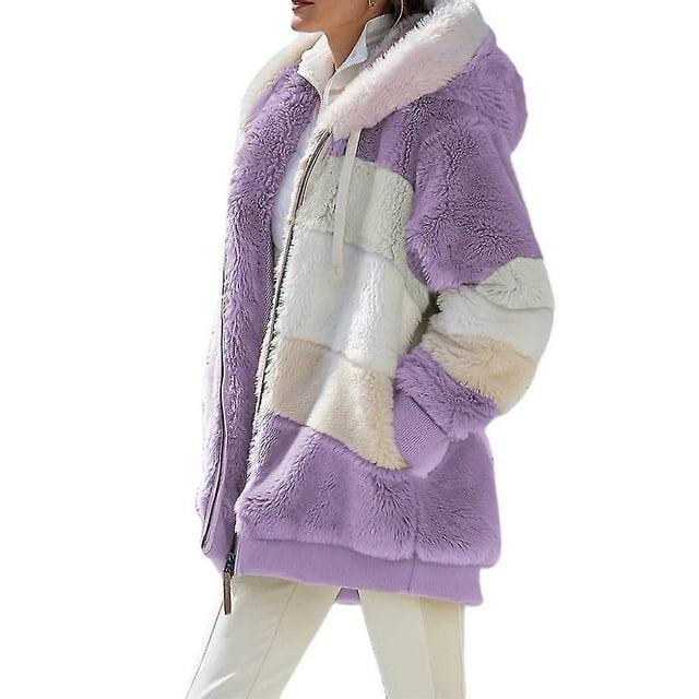 Veste en Polaire à Capuche Ourson à Manches Longues pour Femmes, Manteau Chaud d'Hiver