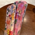 thumbnail image 4 of Lurvia Funda para teléfono, colorida pintura al óleo retro flor patrón de luna, funda protectora de TPU delgada a prueba de golpes, funda floral impermeable Airbag anti-caída (amarillo, para iPhone 13, 4 of 6