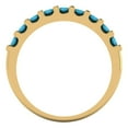 thumbnail image 5 of 0.63 ctw Wedding Band for Women - 14K Yellow Gold Simulated Turquoise Stackable Eternity Ring, 5 of 6