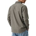 thumbnail image 6 of Mens Long Sleeve Plaid Button Down Dress Shirt 4 Way Stretch Regular Fit Lapel Collar Wrinkle Free Soft Material Working Business Casual Easy Outfit Pairing Fall Apparel Sizes 2XL, 6 of 6