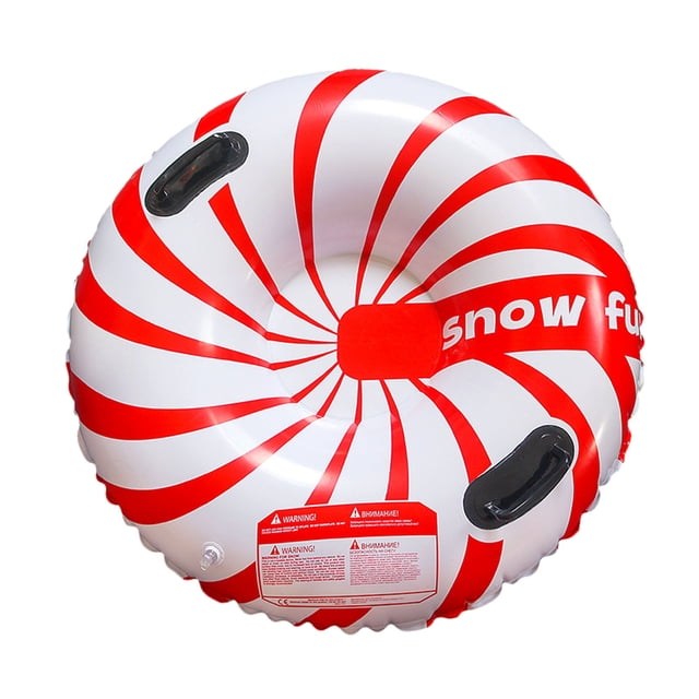 A Candy Pattern Snow Tube Inflatable Sled, 32 Inch For Winter Play, Kids And Adults Fun Activity