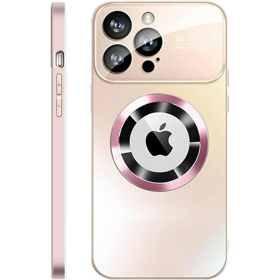 Magnetic for iPhone 14 Pro Max Case [Compatible with MagSafe][Matte Glass Case]- Full Camera Protection Phone Case(6.7 inches), Pink