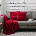 thumbnail image 2 of Cheer Collection Decorative Faux Fur Throw Pillows 24" x 24", Set of 2 - Maroon, 2 of 5