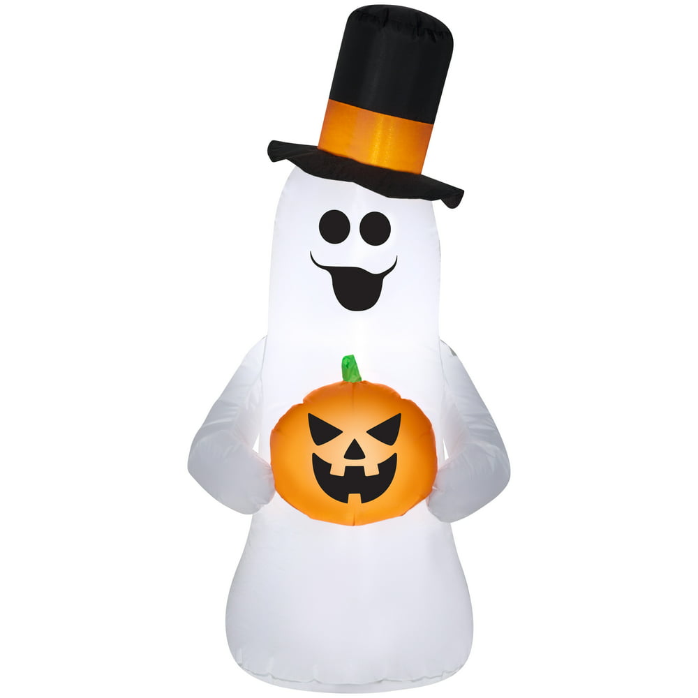 Gemmy Industries Yard Inflatables Ghost with Hat, 4 ft - Walmart.com ...