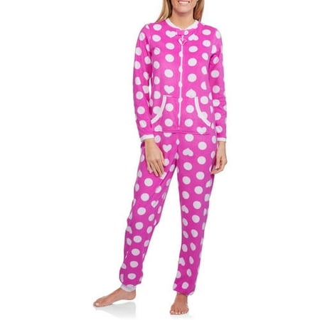 Women's and Women's Plus Microfleece Sleepwear Adult Onesie Union Suit Pajama (Sizes XS-3X)