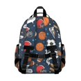 thumbnail image 3 of Football and Basketball Navy Pattern Cute School Backpack Bag for School with Padded Back and Adjustable Shoulder Straps 15.25"x11.5"x5.25", 3 of 5