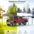 thumbnail image 5 of Acekid 12x20'Outdoor Carport, Heavy-Duty Metal Carport,Metal Carport with Galvanized Steel Roof and Frame,Upgraded Extra Large Metal Garage for Pickup,Car,Boatand Tractors,Trucks, 5 of 6