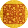 thumbnail image 1 of Ahgly Company Indoor Round Oriental Yellow Traditional Area Rugs, 5' Round, 1 of 4