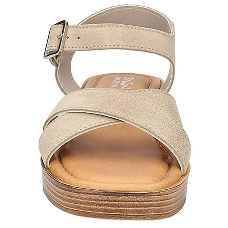 Bella Vita Womens Car-Italy Leather Wedge Platform Sandals