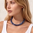 thumbnail image 2 of APSVO 18K Gold Plated Blue Chunky Beaded Necklace for Women Boho Chocker Chain Fashion Accessories Prom Wedding Birthday Christmas Jewelry Gifts Mom Girlfriend Stocking Stuffers Adults Wife Teen Her, 2 of 7