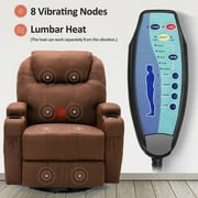 Highsound Electric Lift Recliner With Heat and Massage, Heavy Lounge Chair With Padded Arms and USB, Suitable for The Elderly