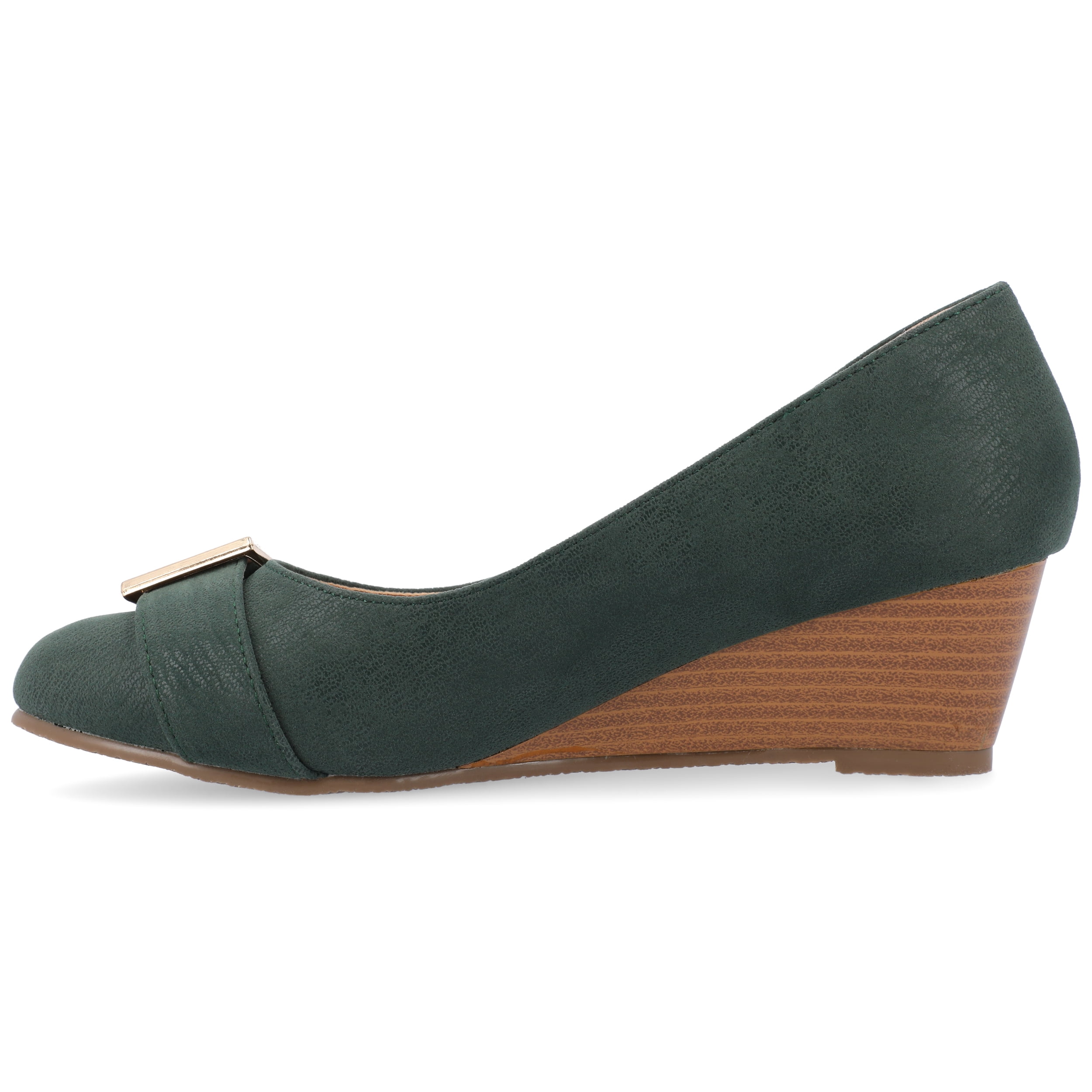 Journee Womens Graysn Comfort Insole Slip On Round Toe Wedge, Widths Available
